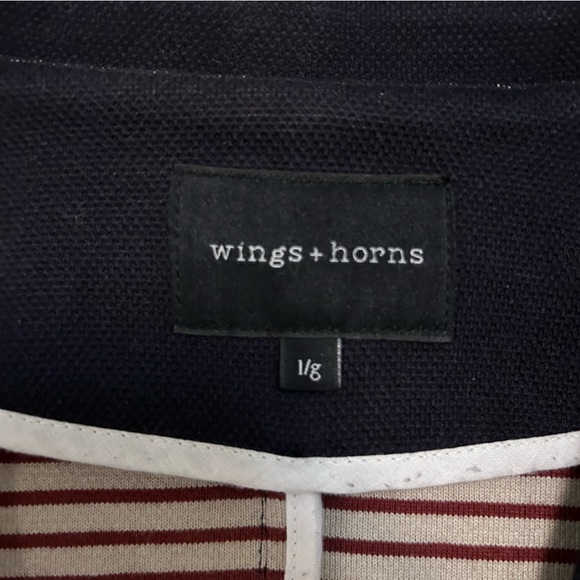 Wings + Horns Navy Pique Cotton Utility Blazer | Made in Canada - Picture 3 of 6